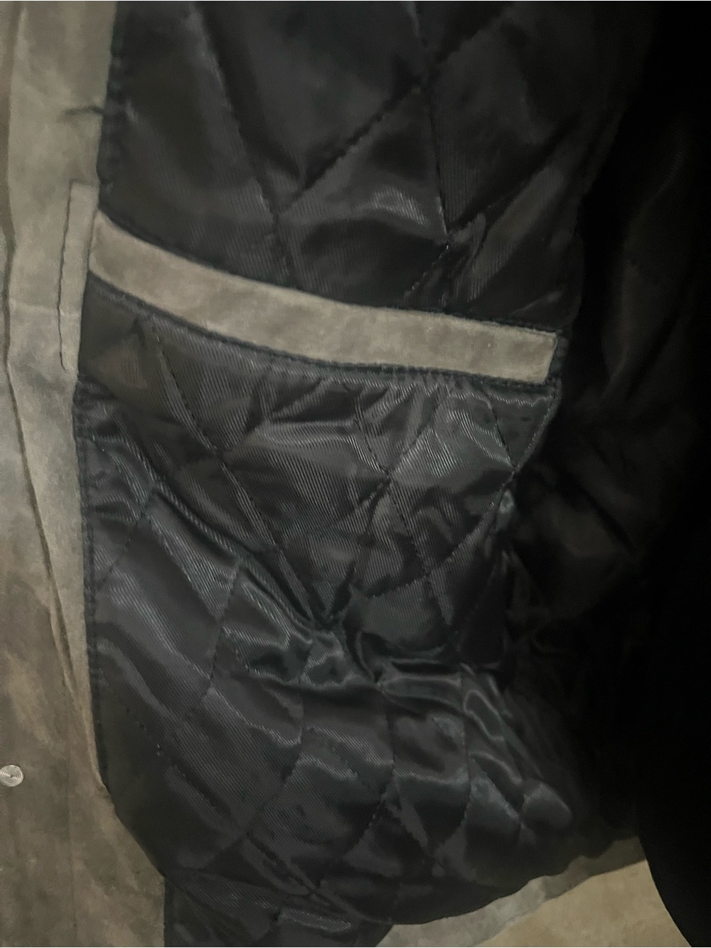 Gray Suede Leather Button-Up Jacket - Picture 7 of 9